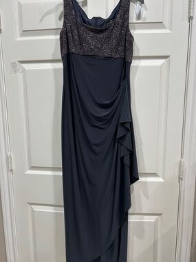 Alex Evenings Charcoal Gown with Sparkle Bolero Style Jacket